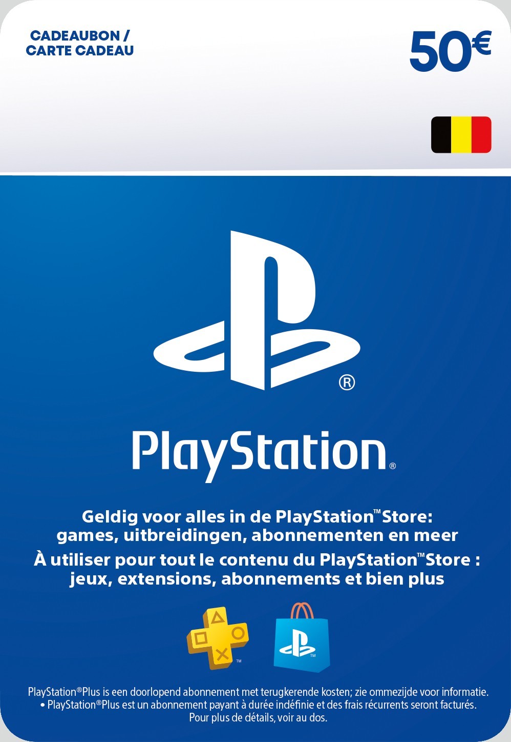 Carte-cadeau PlayStation Store Belgique
