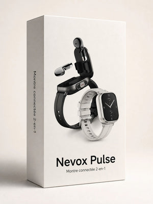 nevox Pulse — Montre Connectée 2-en-1 avec Écouteurs Intégrés